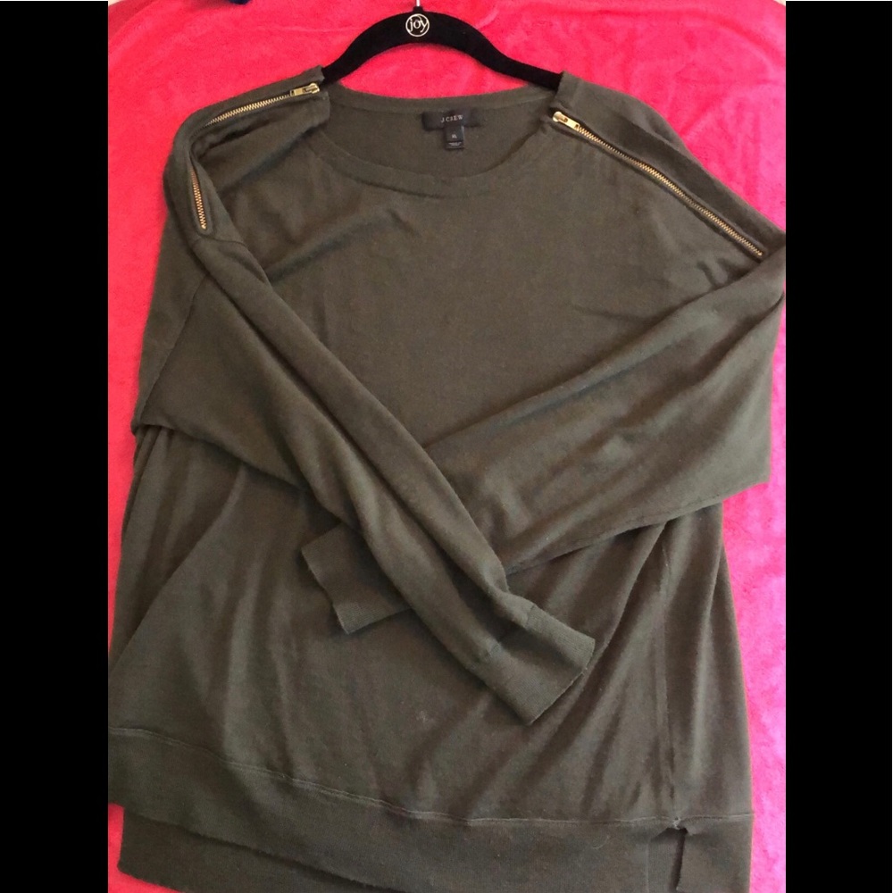 J crew zipper shoulder sweater